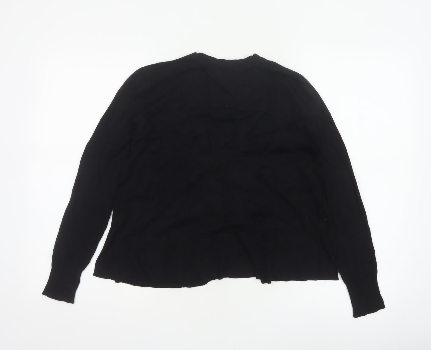 Marks and Spencer Women’s Black Size 8 Open V-Neck Cardigan