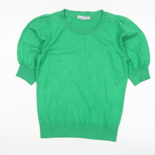 Red Button Women Green S Puff Sleeve Knit Pullover Jumper