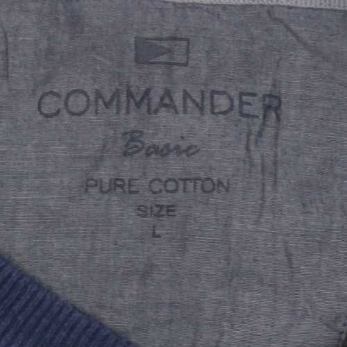 Commander Men’s Multicoloured Striped Cotton Crew Neck Pullover Jumper L