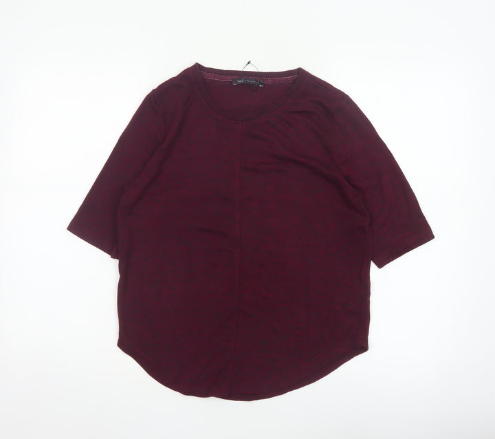 Marks and Spencer Women Red UK 8 Basic Jersey 3/4 Sleeve T-Shirt