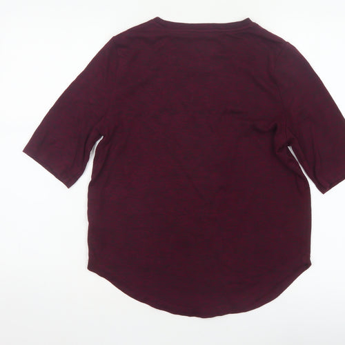 Marks and Spencer Women Red UK 8 Basic Jersey 3/4 Sleeve T-Shirt