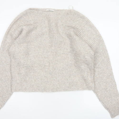 Tu Women’s Beige Size 10 Knit Round Neck Raglan Sleeve Jumper