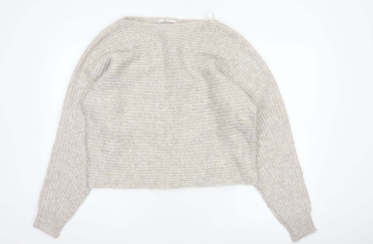 Tu Women’s Beige Size 10 Knit Round Neck Raglan Sleeve Jumper