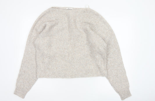 Tu Women’s Beige Size 10 Knit Round Neck Raglan Sleeve Jumper