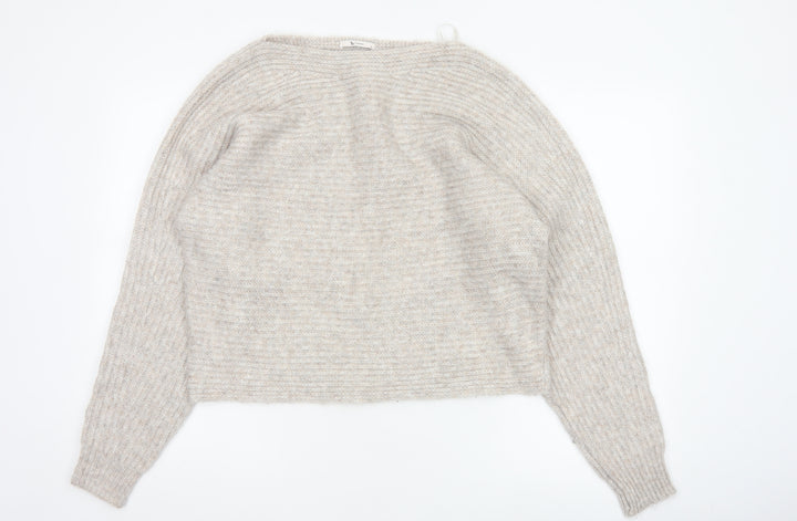 Tu Women’s Beige Size 10 Knit Round Neck Raglan Sleeve Jumper