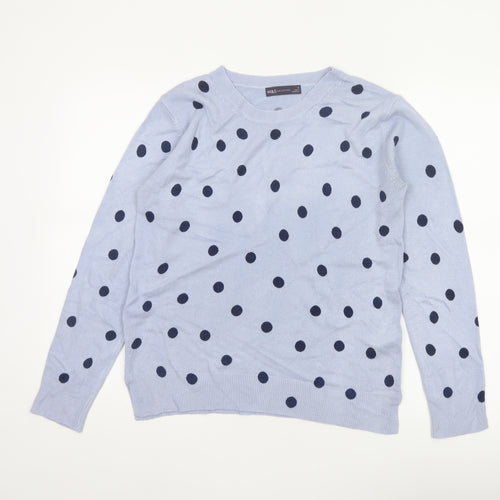 Marks & Spencer Women’s Blue Polka Dot Crew Neck Jumper Size 12
