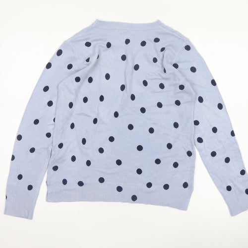 Marks & Spencer Women’s Blue Polka Dot Crew Neck Jumper Size 12