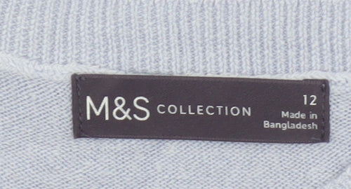 Marks & Spencer Women’s Blue Polka Dot Crew Neck Jumper Size 12