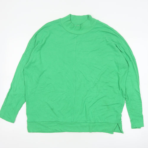 Next Women Green High Neck Viscose Knit Jumper Size M UK 12