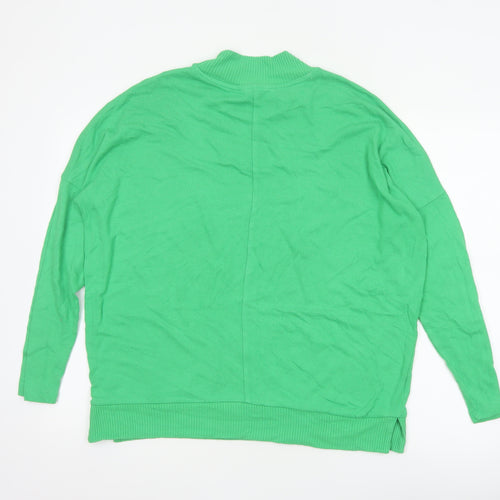 Next Women Green High Neck Viscose Knit Jumper Size M UK 12