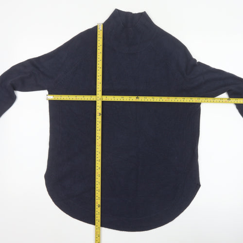 Marks and Spencer Women Blue S Tunic Mock Neck Acrylic Jumper