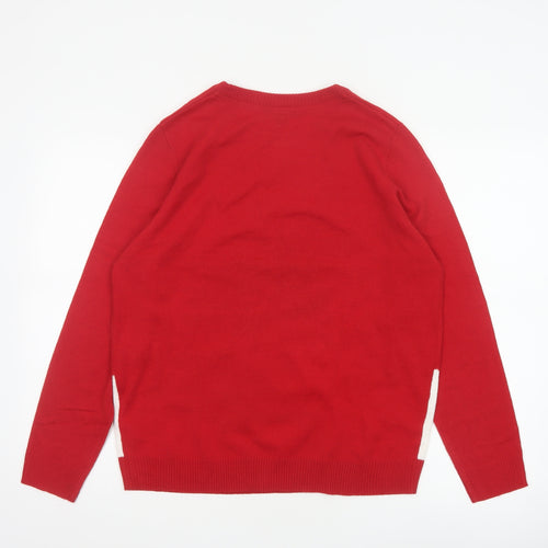 Esmara Women Red Size 12 Christmas Reindeer Crew Neck Knit Jumper