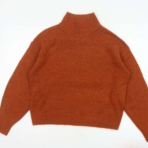 George Women’s Rust Orange M Roll Neck Knit Pullover Jumper