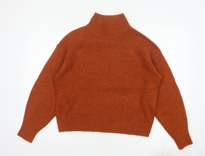 George Women’s Rust Orange M Roll Neck Knit Pullover Jumper
