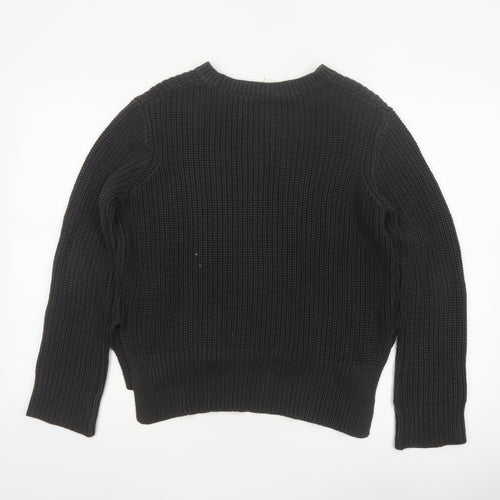 H&M Women’s Black S Cable Knit Crew Neck Raglan Sleeve Jumper