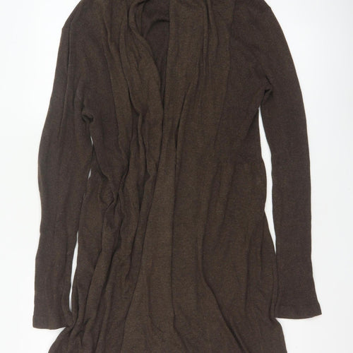 Phase Eight Women’s Brown Size 16 Long Open Cotton Knit Cardigan