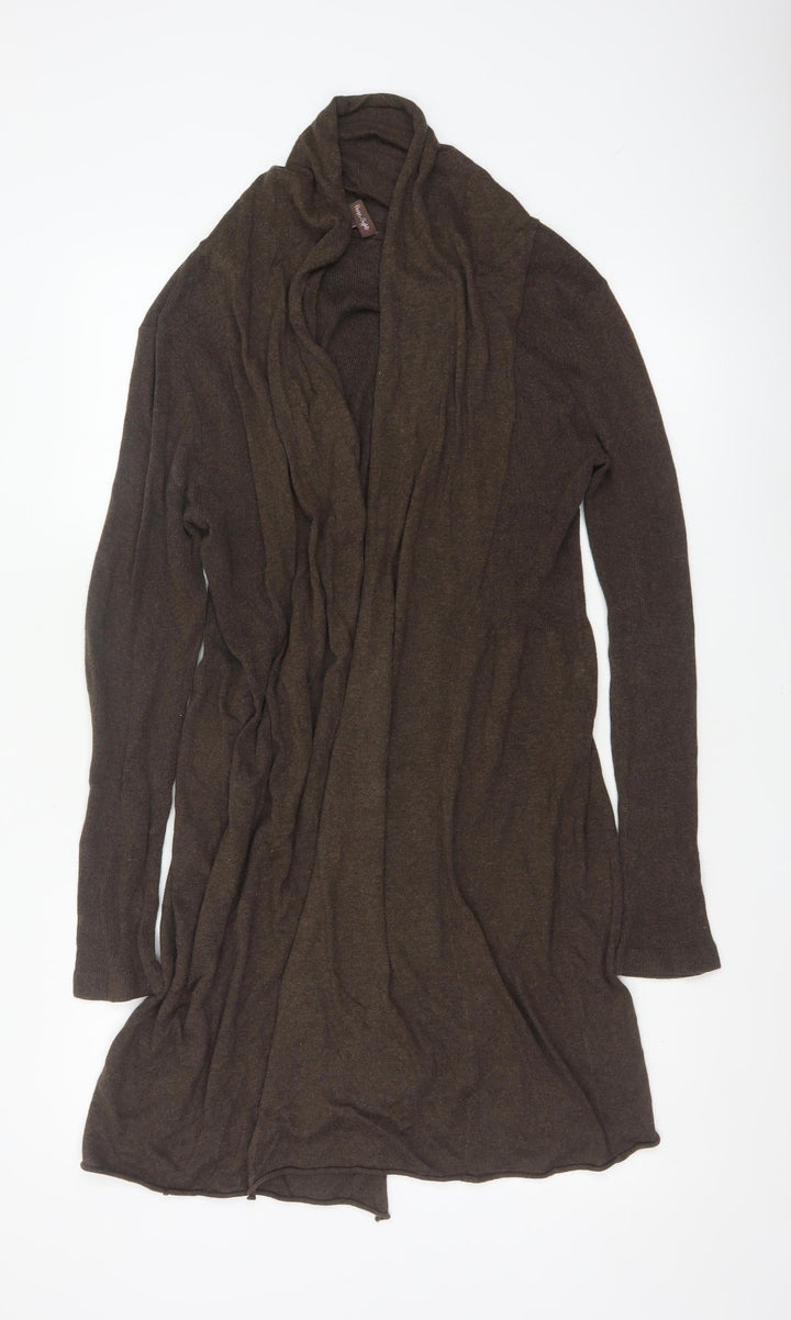 Phase Eight Women’s Brown Size 16 Long Open Cotton Knit Cardigan