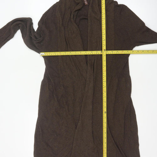Phase Eight Women’s Brown Size 16 Long Open Cotton Knit Cardigan