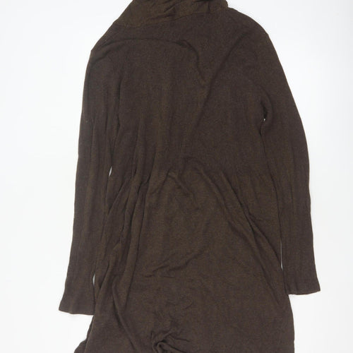 Phase Eight Women’s Brown Size 16 Long Open Cotton Knit Cardigan