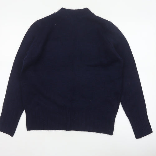 Bonmarché Women’s Blue Size 12 Star Knit Crew Neck Pullover Jumper