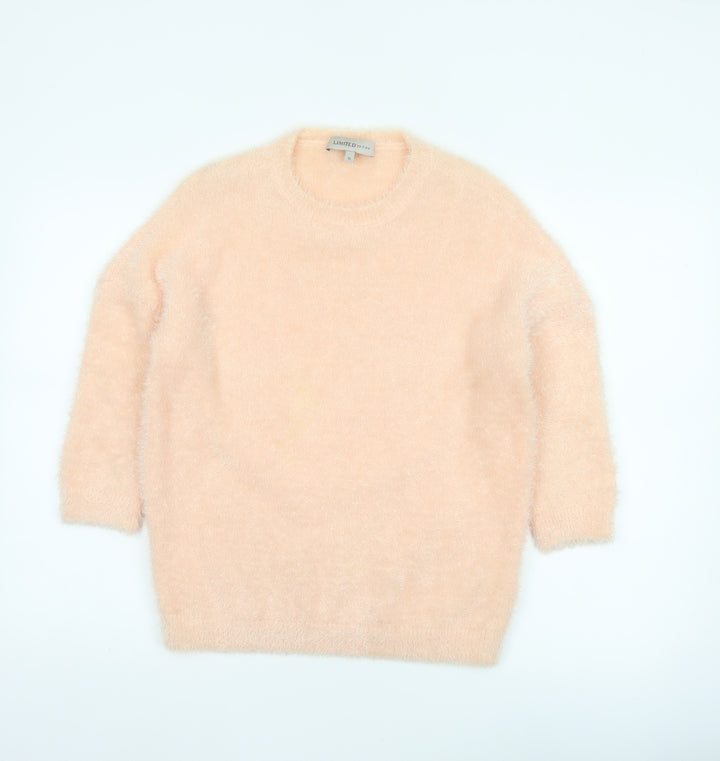 M&S Limited Edition Women’s Pink Glitter Fluffy Knit Jumper UK 10