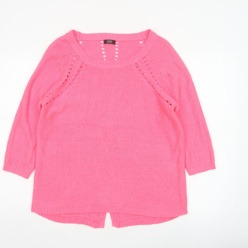 F&F Women’s Pink Size 16 Chunky Knit Raglan Tunic Jumper