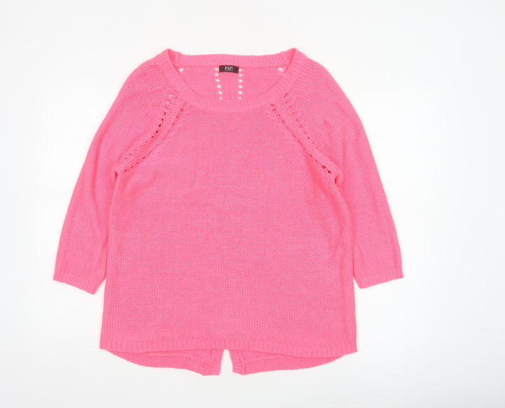 F&F Women’s Pink Size 16 Chunky Knit Raglan Tunic Jumper