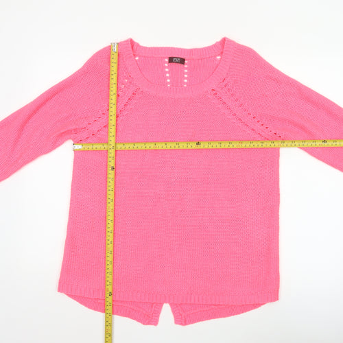 F&F Women’s Pink Size 16 Chunky Knit Raglan Tunic Jumper