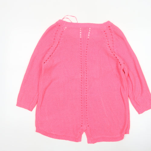 F&F Women’s Pink Size 16 Chunky Knit Raglan Tunic Jumper