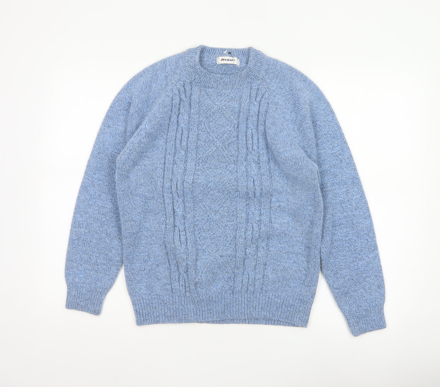 Damart Women’s Blue Cable Knit Round Neck Jumper UK 14