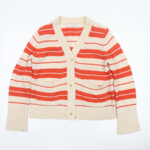 Autograph Women’s Multicoloured UK 10 Striped V-Neck Mohair Blend Cardigan