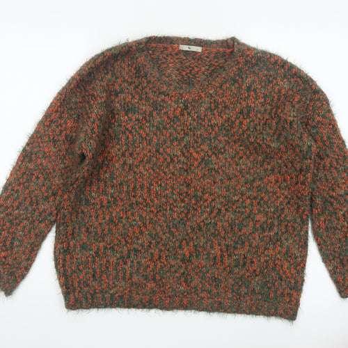 Tu Women’s Multicoloured Chunky Knit Pullover Jumper Size 14
