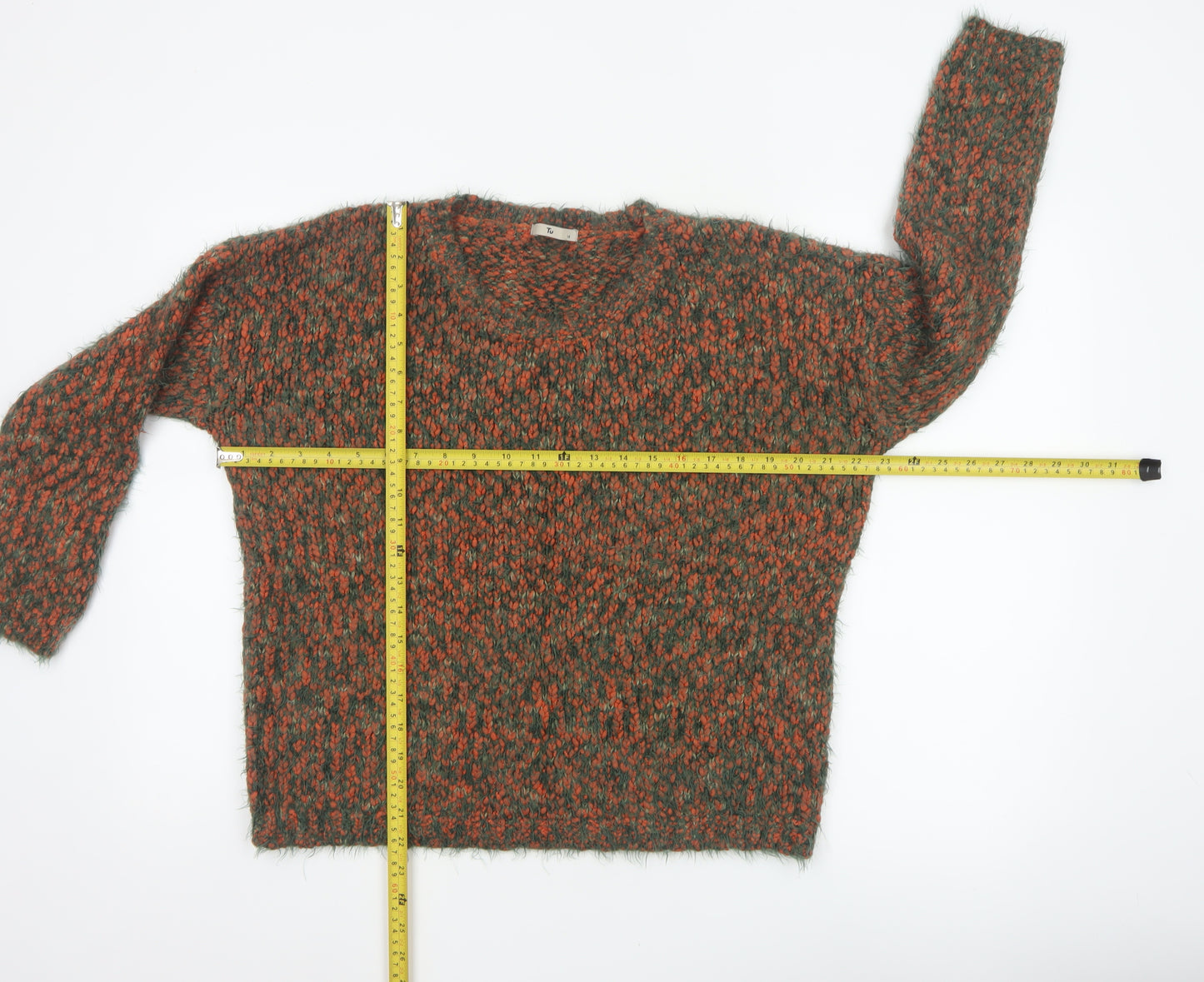 Tu Women’s Multicoloured Chunky Knit Pullover Jumper Size 14