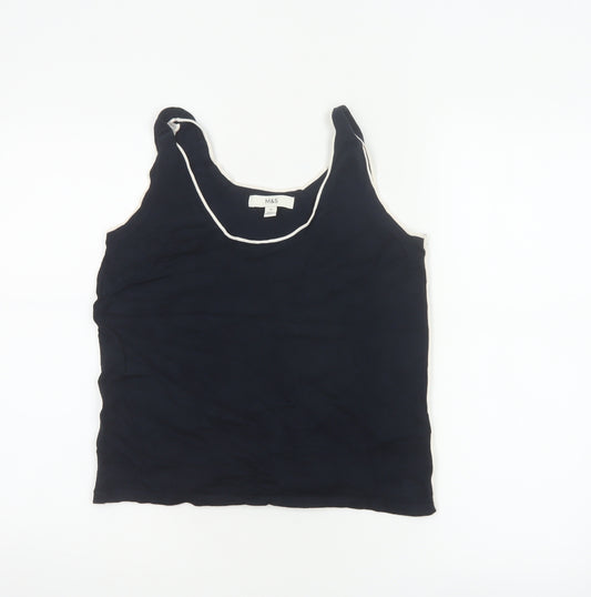 Marks and Spencer Women Black M Tank Top Contrast Trim Stretch