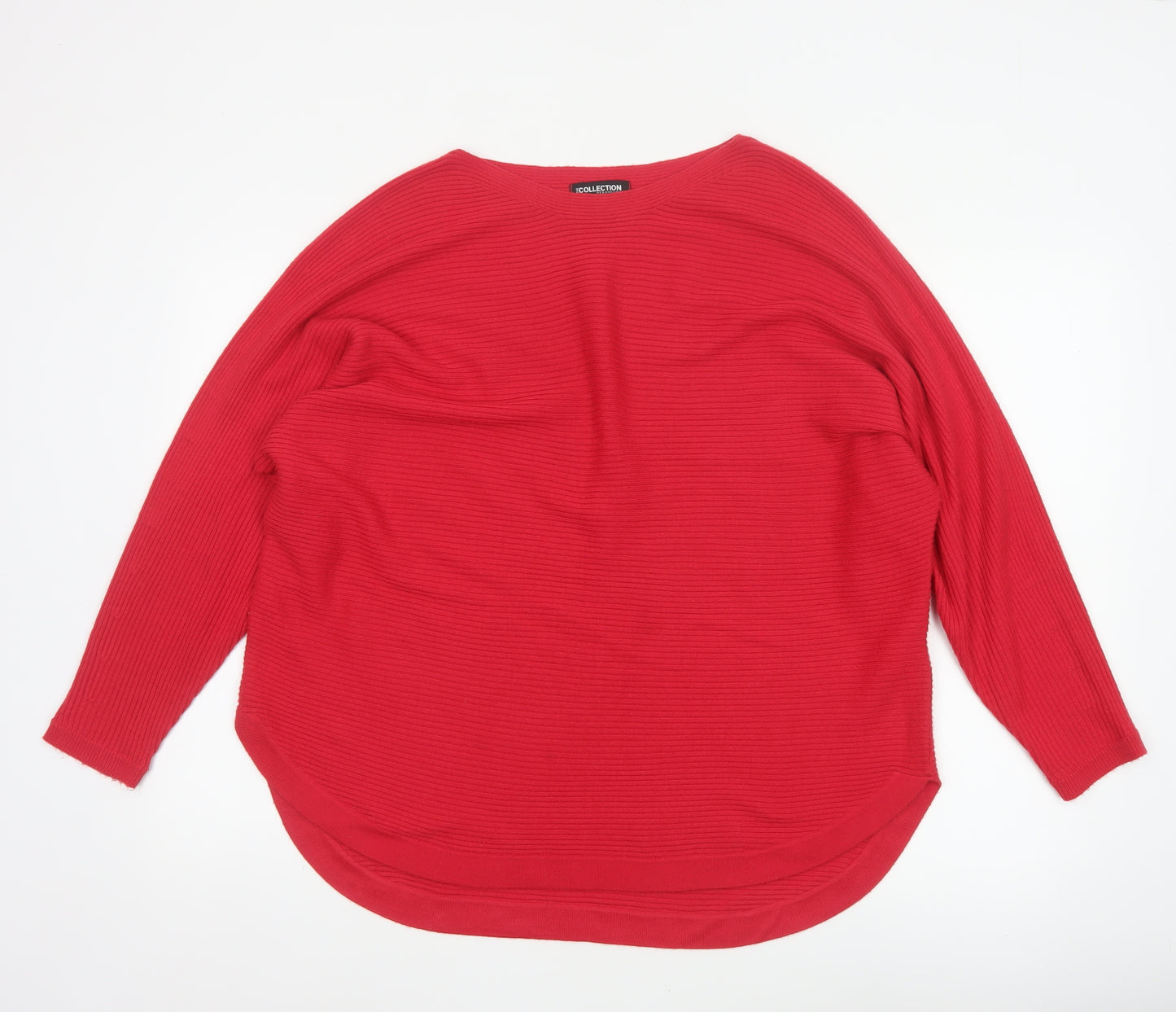 The Collection Debenhams Women Red Size 18 Rib Knit Boat Neck Jumper