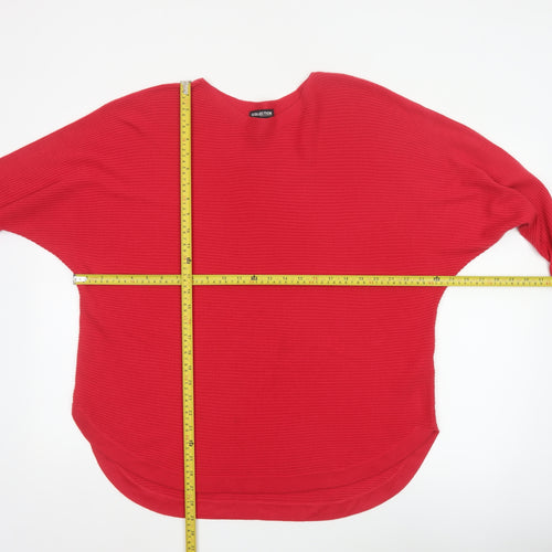 The Collection Debenhams Women Red Size 18 Rib Knit Boat Neck Jumper