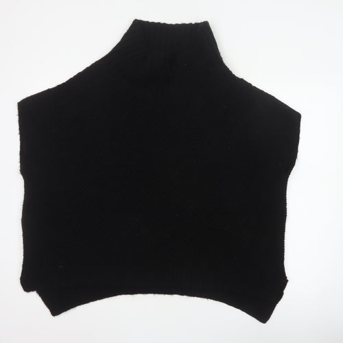 BHS Women Black M Sleeveless High Neck Knit Jumper Vest