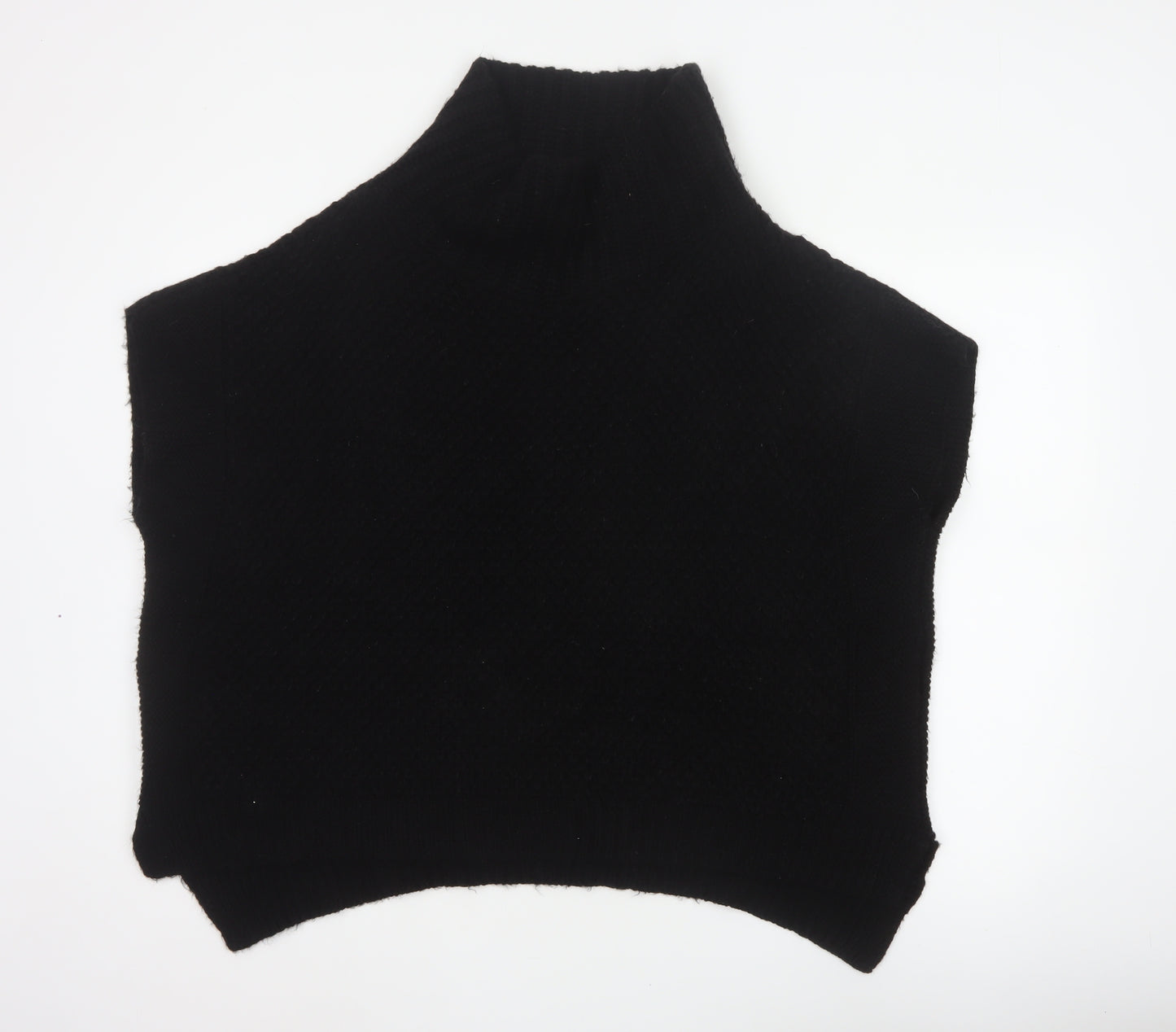 BHS Women Black M Sleeveless High Neck Knit Jumper Vest