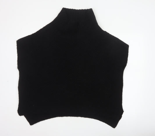 BHS Women Black M Sleeveless High Neck Knit Jumper Vest
