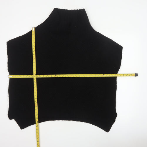 BHS Women Black M Sleeveless High Neck Knit Jumper Vest