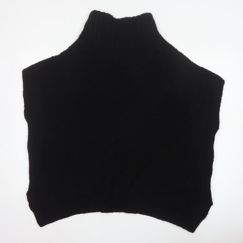 BHS Women Black M Sleeveless High Neck Knit Jumper Vest