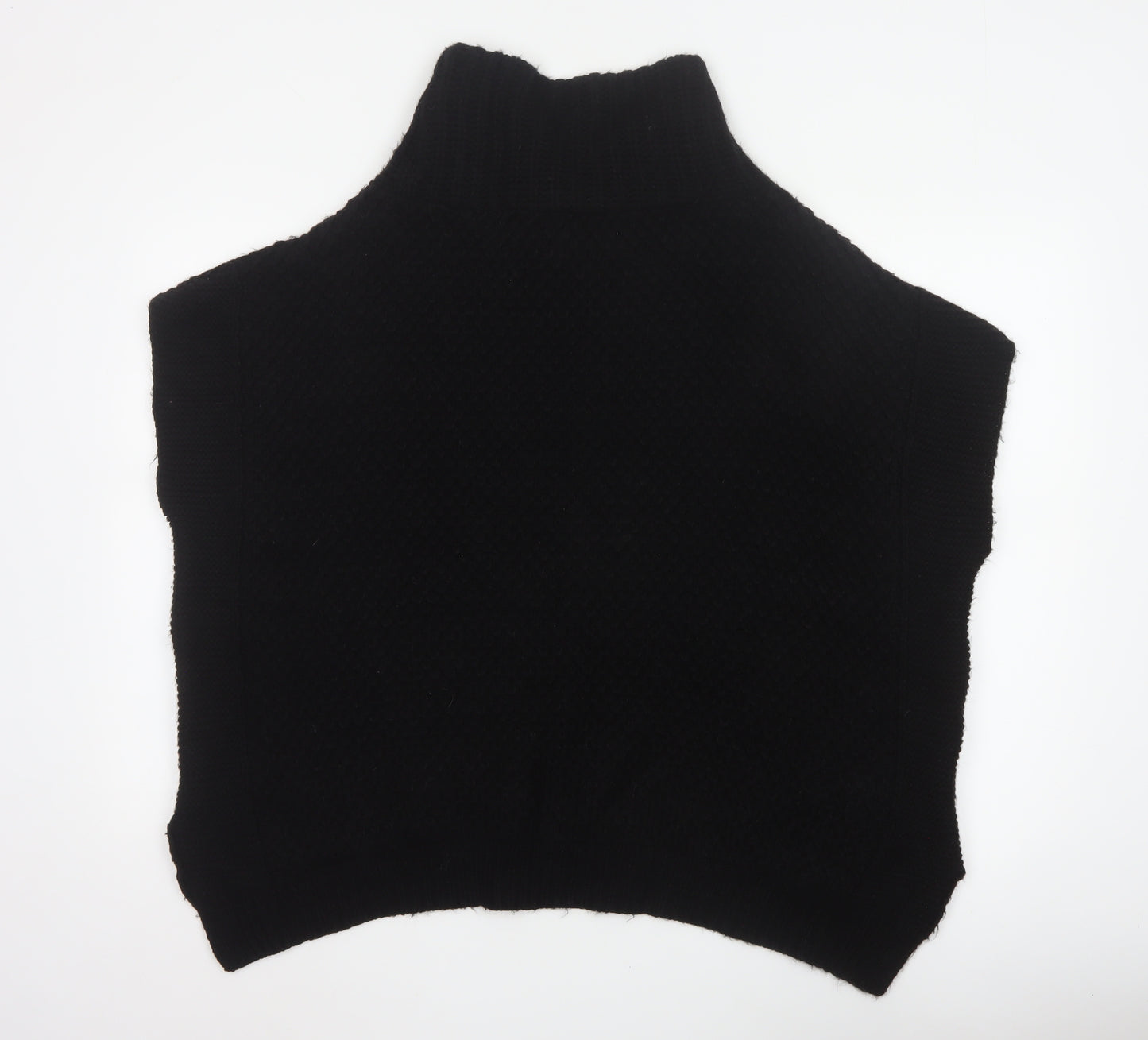 BHS Women Black M Sleeveless High Neck Knit Jumper Vest