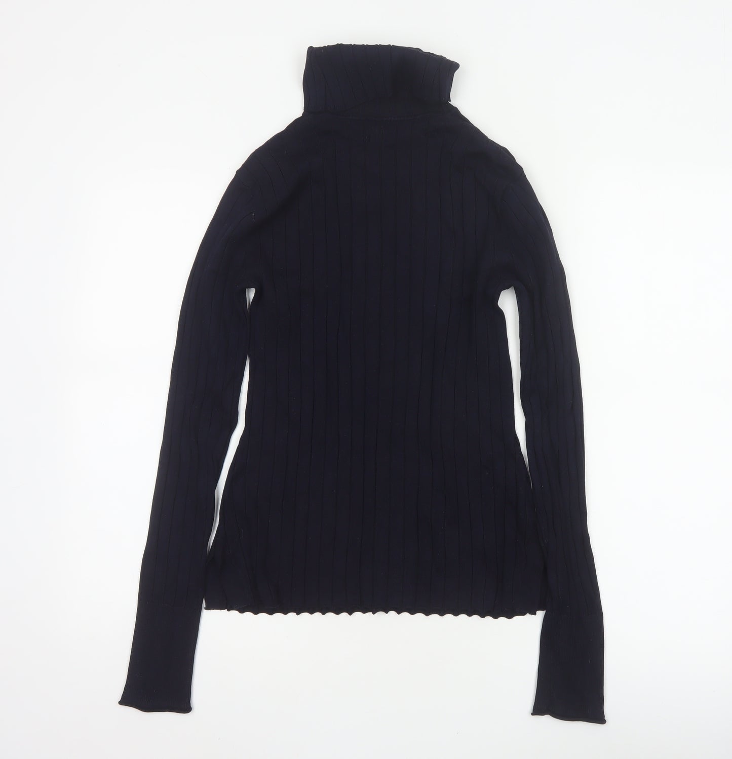 River Island Women Black UK 12 Ribbed Roll Neck Pullover Jumper
