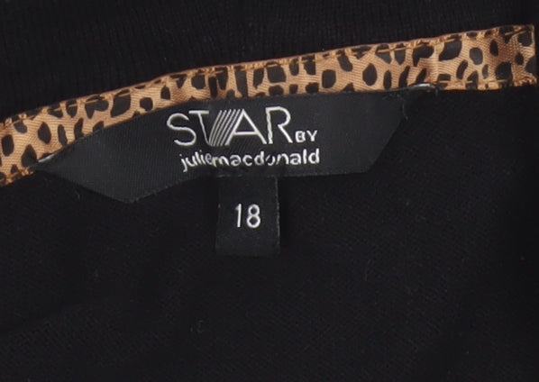 Star by Julien Macdonald Women’s Black Size 18 Open Knit Shrug Cardigan