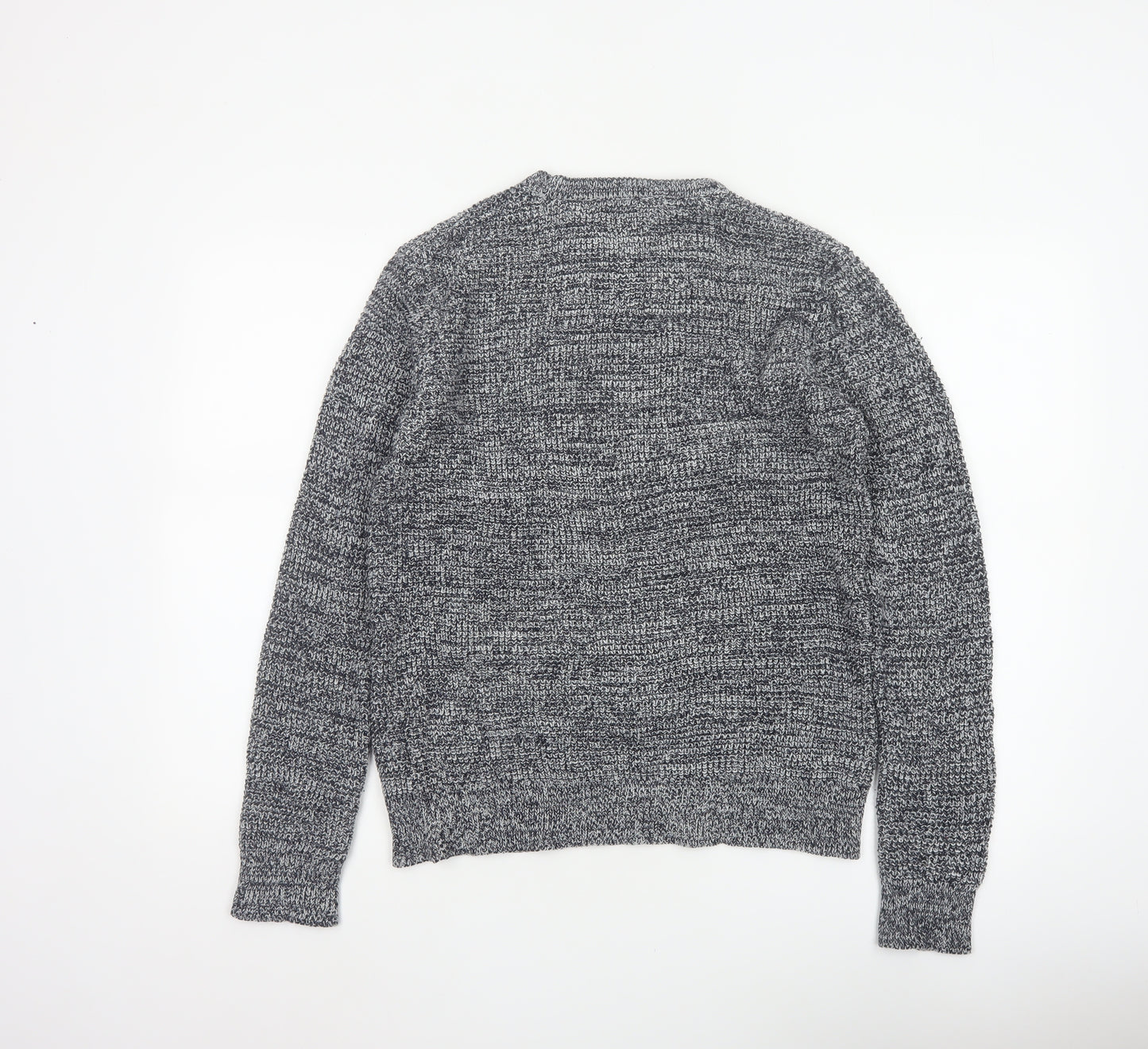 Brave Soul Men’s Grey Marl S Chunky Knit Crew Neck Pullover Jumper