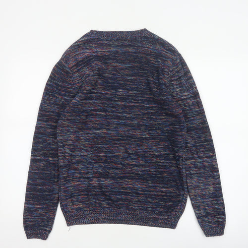DNM73 Limited Men's Multicoloured Cotton Knit Crew Neck Pullover Jumper S