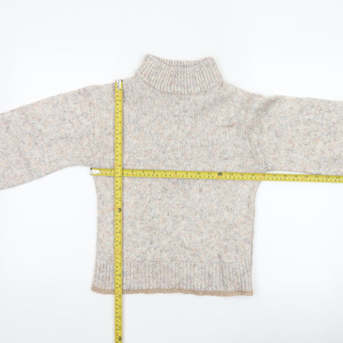 Dorothy Perkins Women’s Beige Petite UK 6 Roll Neck Glitter Jumper