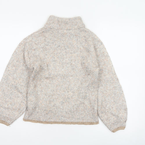 Dorothy Perkins Women’s Beige Petite UK 6 Roll Neck Glitter Jumper