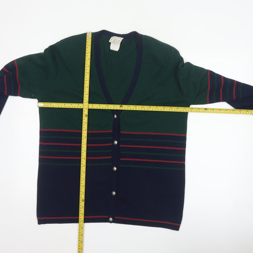 Company Collection Men’s Multicoloured L V-Neck Striped Acrylic Cardigan