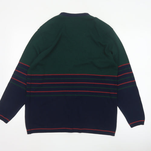 Company Collection Men’s Multicoloured L V-Neck Striped Acrylic Cardigan